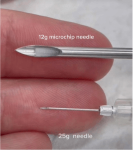 Implanting a microchip requires a big needle