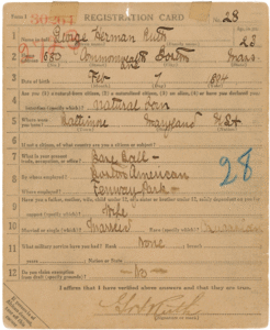 The draft registration form asks recruits "of African descent" to tear off a corner